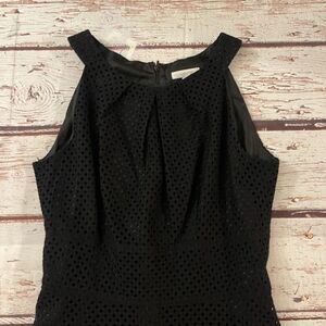 New York and Co.. Black Eyelet Dress Sleeveless Zipper in Back Size 8 Women's‎